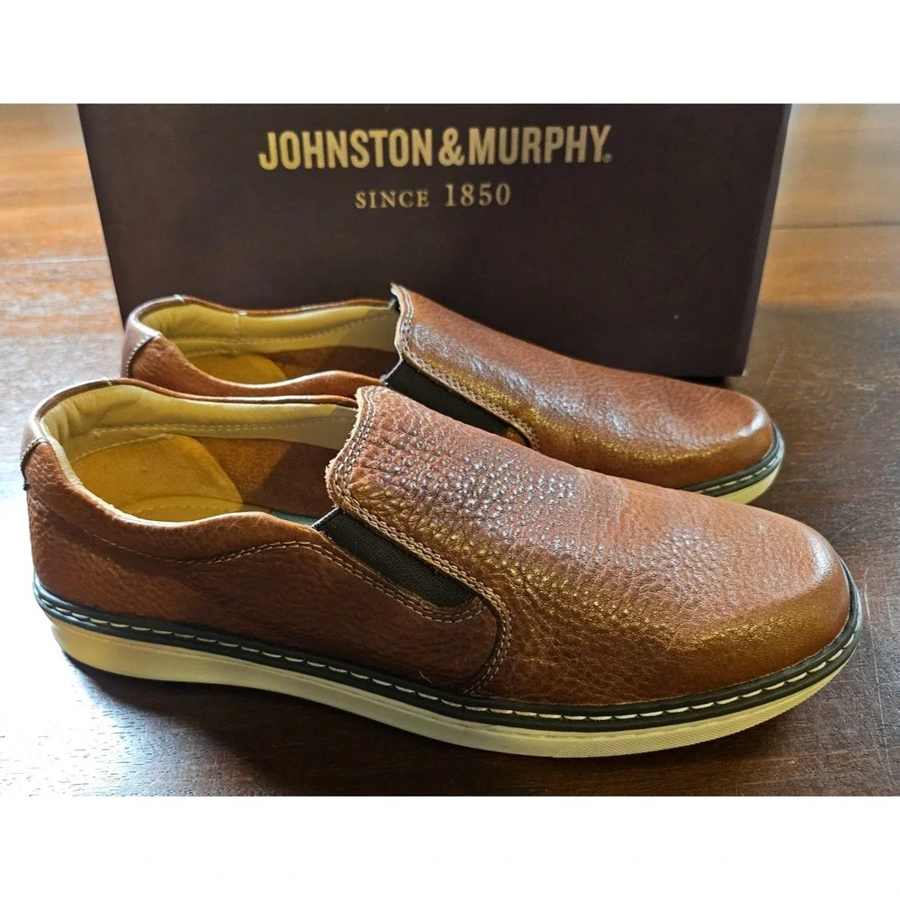 Boys Size 6 Johnston & Murphy McGuffey 2 Woven Slip-On New in box‎ MFRP $129
